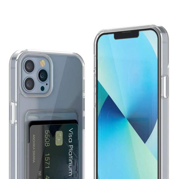 Rvelon iPhone 13 Pro Cover Kortholder Transparent