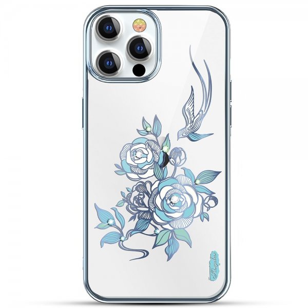 Kingxbar iPhone 13 Pro Cover Blomstermønster Blå