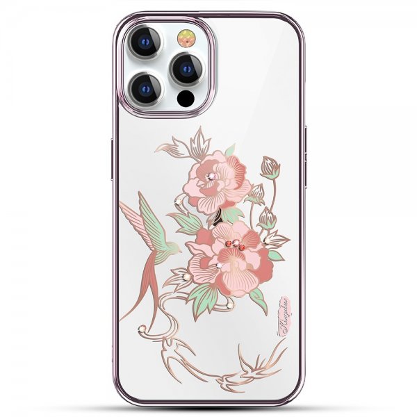 Kingxbar iPhone 13 Pro Cover Blomstermønster Rosa