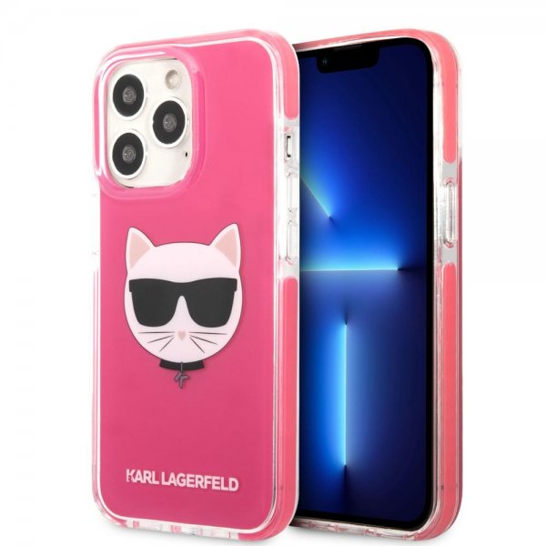 Karl Lagerfeld iPhone 13 Pro Cover Choupette Fuchsia