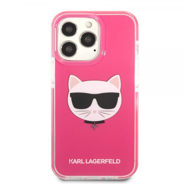 Karl Lagerfeld iPhone 13 Pro Cover Choupette Fuchsia
