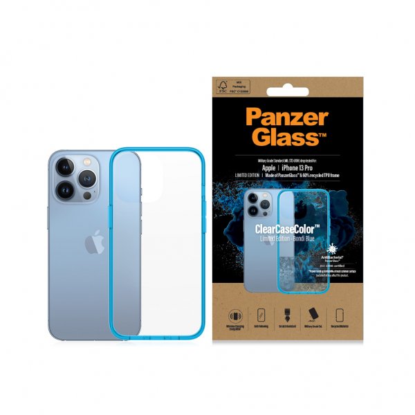 PanzerGlass iPhone 13 Pro Cover ClearCase Colour Bondi Blue