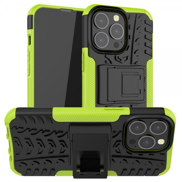 iPhone 13 Pro Cover Dækmønster Stativfunktion Grøn