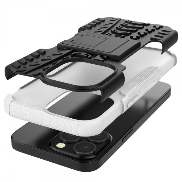 iPhone 13 Pro Cover Dækmønster Standfunktion Hvid