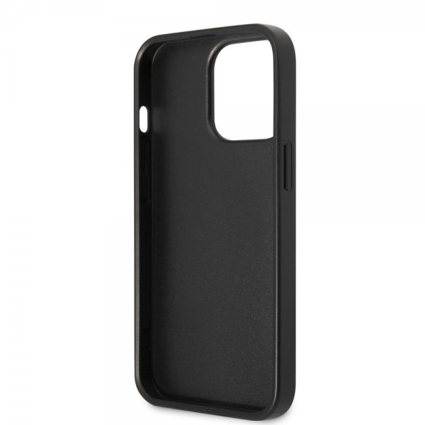 Guess iPhone 13 Pro Cover Dobbelt Kortlomme Metal Triangle Sort