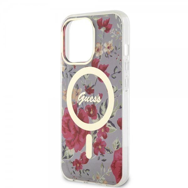 Guess iPhone 13 Pro Cover Flower MagSafe Kaki