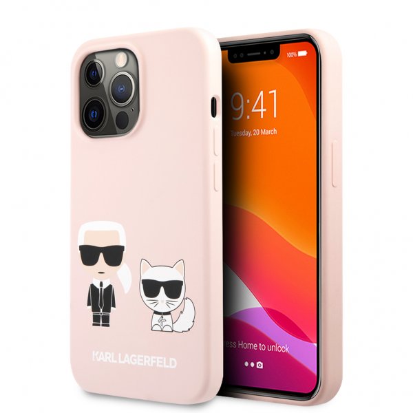 Karl Lagerfeld iPhone 13 Pro Cover Karl & Choupette Lyserød