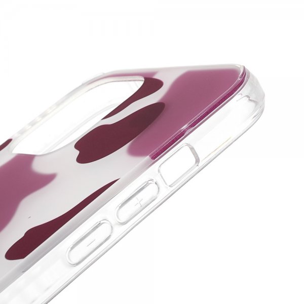iPhone 13 Pro Cover Ko Mønster Lyserød Lyserød