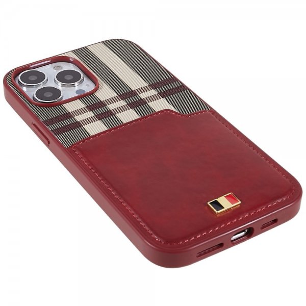 iPhone 13 Pro Cover Kortholder Vinrød