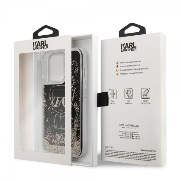 Karl Lagerfeld iPhone 13 Pro Cover Liquid Glitter Gatsby Sort