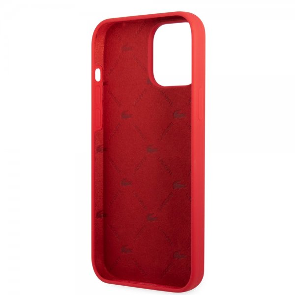 Lacoste iPhone 13 Pro Skal Liquid Silikone Glossy Logo Rød