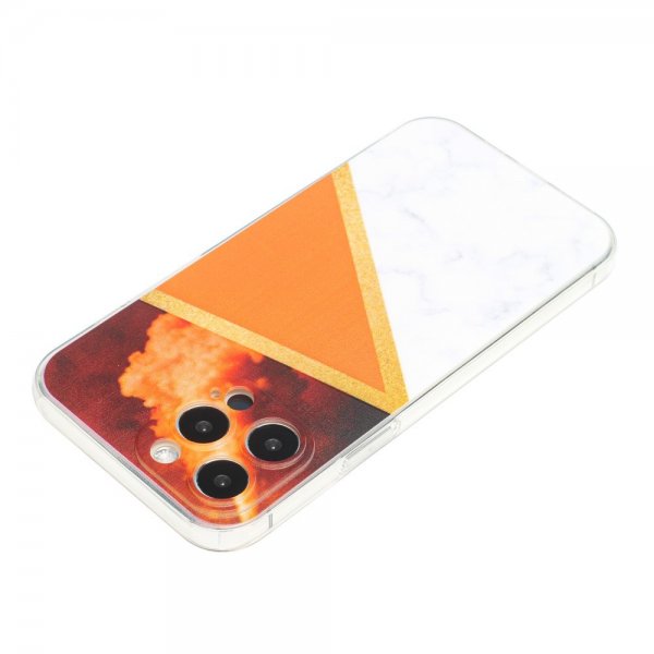 iPhone 13 Pro Cover Marmormønster Orange