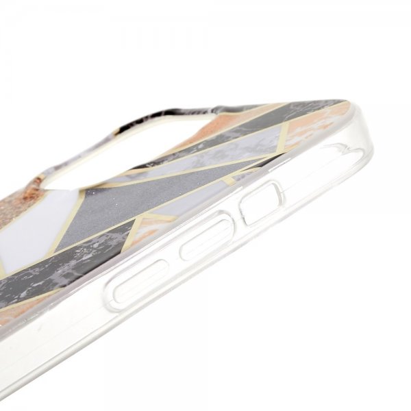 iPhone 13 Pro Cover Marmor Mønster Sort Hvid