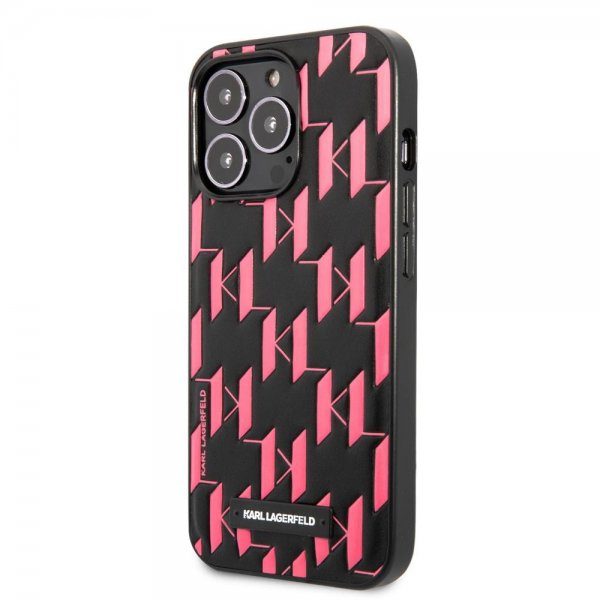 Karl Lagerfeld iPhone 13 Pro Cover Monogram Pattern Rosa