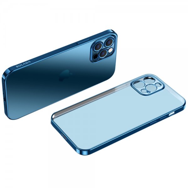 Sulada iPhone 13 Pro Skal Forgyldt Kant Blå
