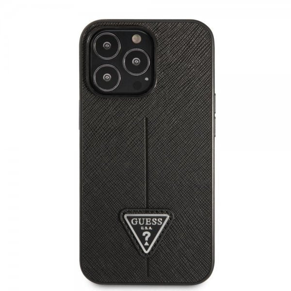 Guess iPhone 13 Pro Cover Saffiano Metal Triangle Sort