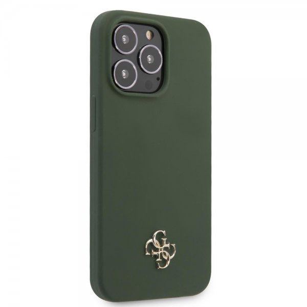 Guess iPhone 13 Pro Cover Silikone Metal Logo 4G Grøn