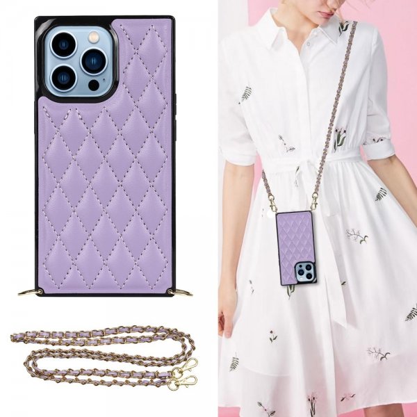 iPhone 13 Pro Square Cover med Rem Lilla