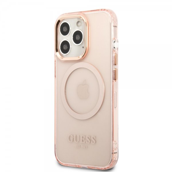 Guess iPhone 13 Pro Cover Gennemsigtig MagSafe Rosa