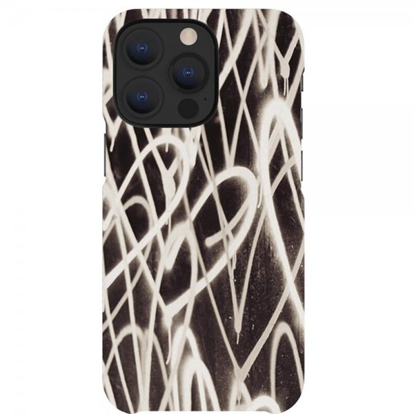 agood company iPhone 13 Pro Cover Plantebaseret Graffiti Heart Black White