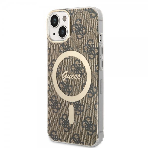 Guess iPhone 13 Cover 4G Pattern MagSafe Brun