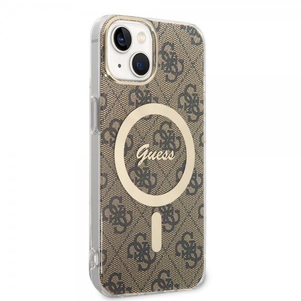 Guess iPhone 13 Cover 4G Pattern MagSafe Brun
