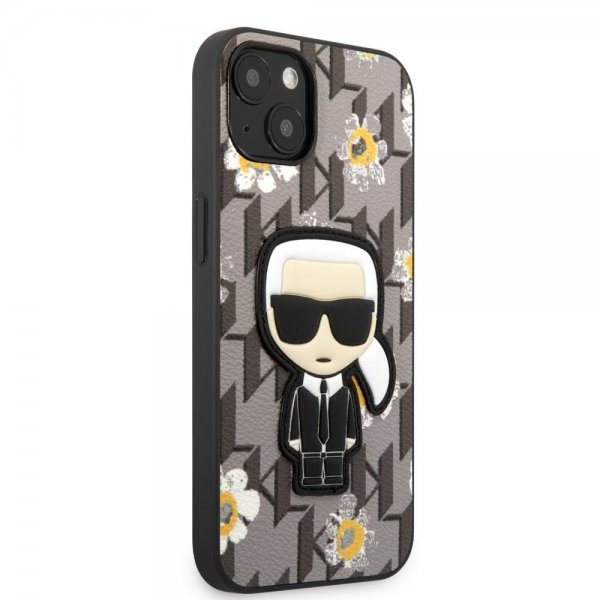 Karl Lagerfeld iPhone 13 Cover Flower Monogram Iconic Patch Grå
