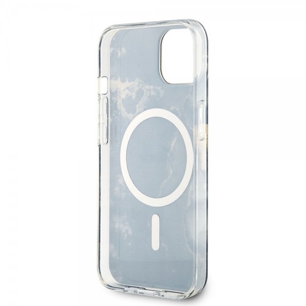 Guess iPhone 13 Cover Golden Marble MagSafe Sort