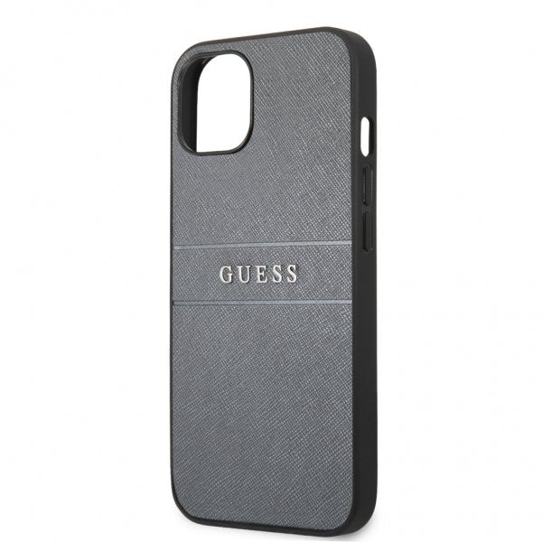 Guess iPhone 13 Cover Hot Stamp Metal Logo Grå