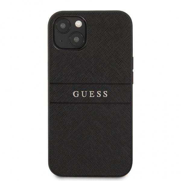 Guess iPhone 13 Cover Hot Stamp Metal Logo Sort