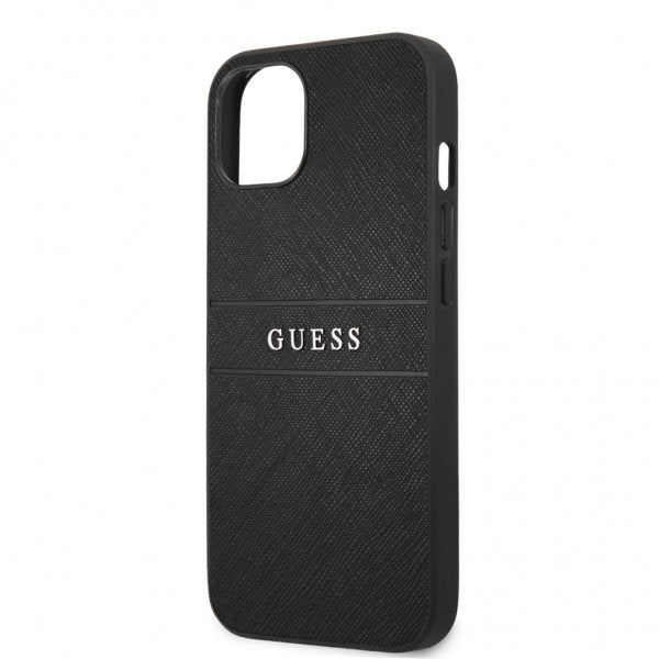 Guess iPhone 13 Cover Hot Stamp Metal Logo Sort