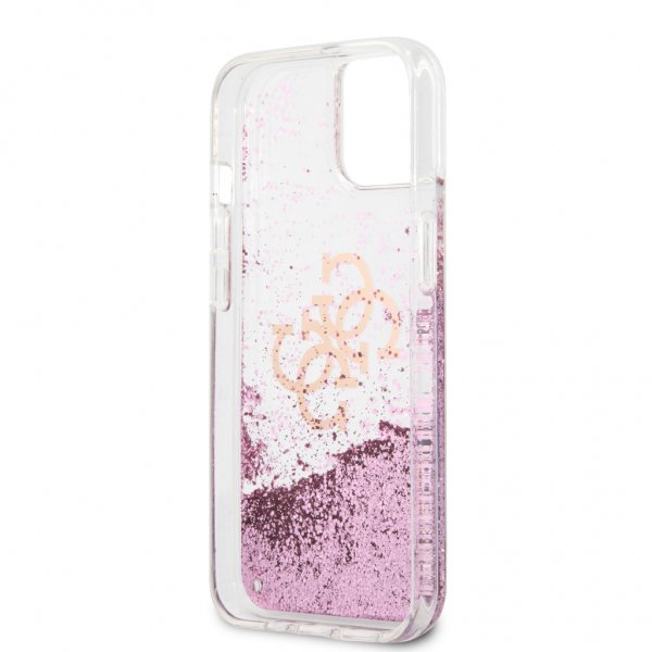 Guess iPhone 13 Cover Liquid Glitter Rosa