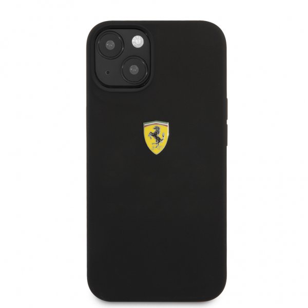 Ferrari iPhone 13 Cover Liquid Silikone Metalkabinet Sort