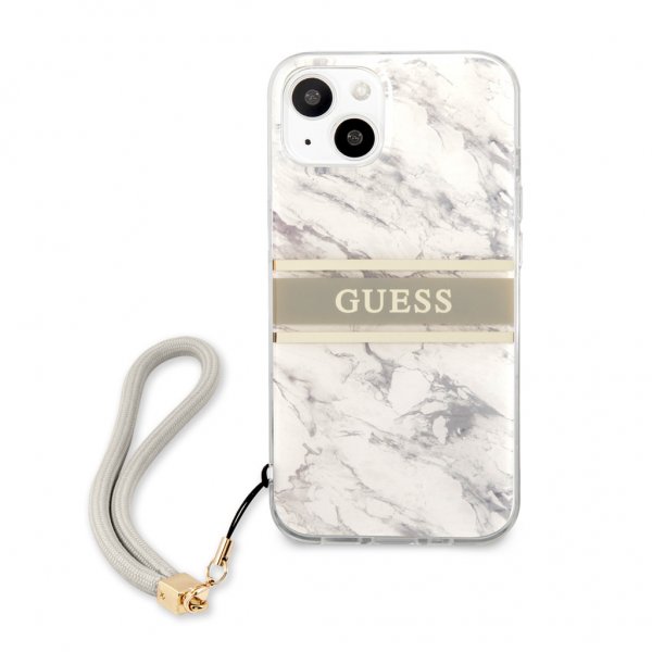 Guess iPhone 13 Cover Marble Design Stripe Grå