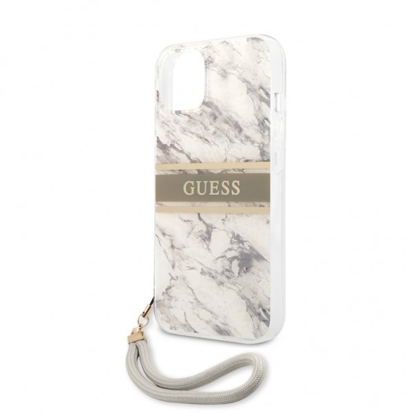 Guess iPhone 13 Cover Marble Design Stripe Grå