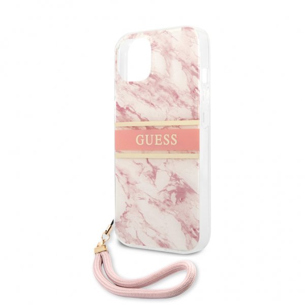 Guess iPhone 13 Cover Marmor Design Stribe Rosa