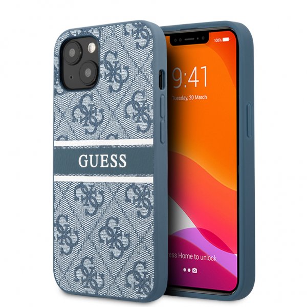 Guess iPhone 13 Cover Printed Stripe Blå