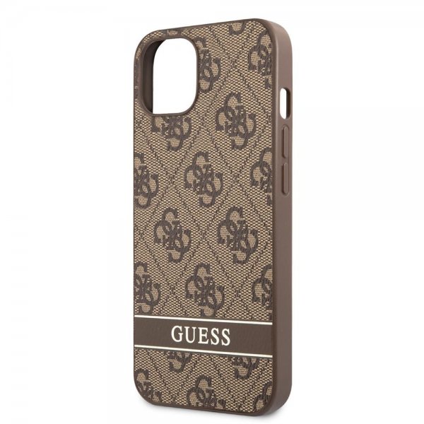 Guess iPhone 13 Cover Printed Stripe Bottom Brun