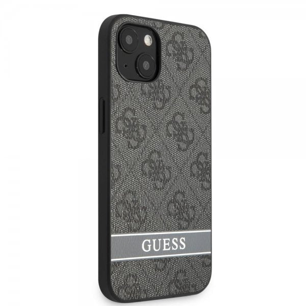 Guess iPhone 13 Cover Printed Stripe Bottom Grå