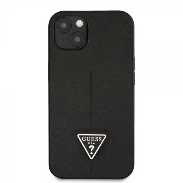 Guess iPhone 13 Cover Saffiano Metal Triangle Sort