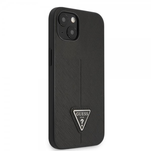 Guess iPhone 13 Cover Saffiano Metal Triangle Sort