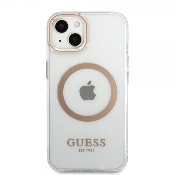 Guess iPhone 13 Cover Transparent MagSafe Guld Transparent