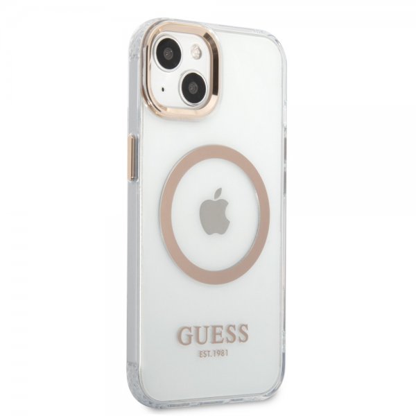 Guess iPhone 13 Cover Transparent MagSafe Guld Transparent