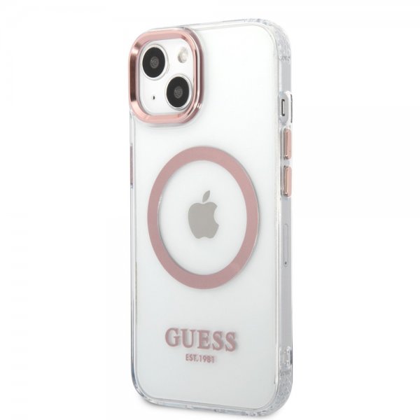 Guess iPhone 13 Cover Gennemsigtig MagSafe Rosa Gennemsigtig