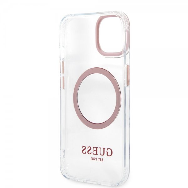 Guess iPhone 13 Cover Gennemsigtig MagSafe Rosa Gennemsigtig