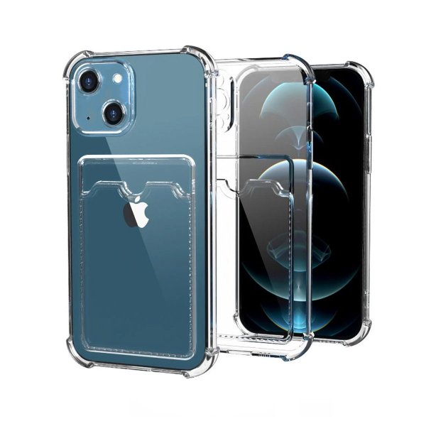 iPhone 13 Cover Kortholder Stødsikkert Transparent