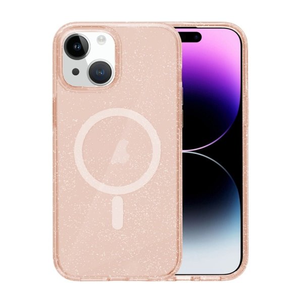 iPhone 13/iPhone 14 Cover Glitter MagSafe Guld