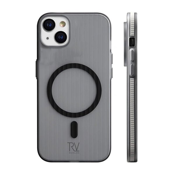Rvelon iPhone 13/iPhone 14 Cover Bølgepap MagSafe Grå