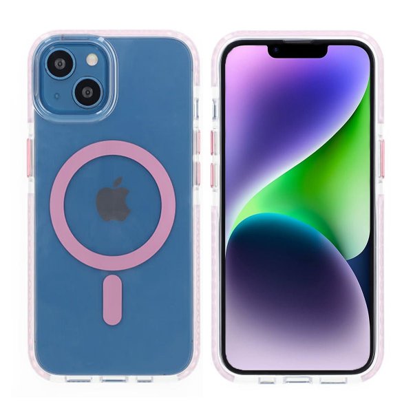 iPhone 13/iPhone 14 Cover Stødresistent MagSafe Rosa
