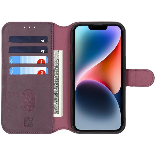 Rvelon iPhone 13/iPhone 14 Etui Magnetisk aftageligt cover Lilla